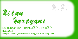 milan hartyani business card